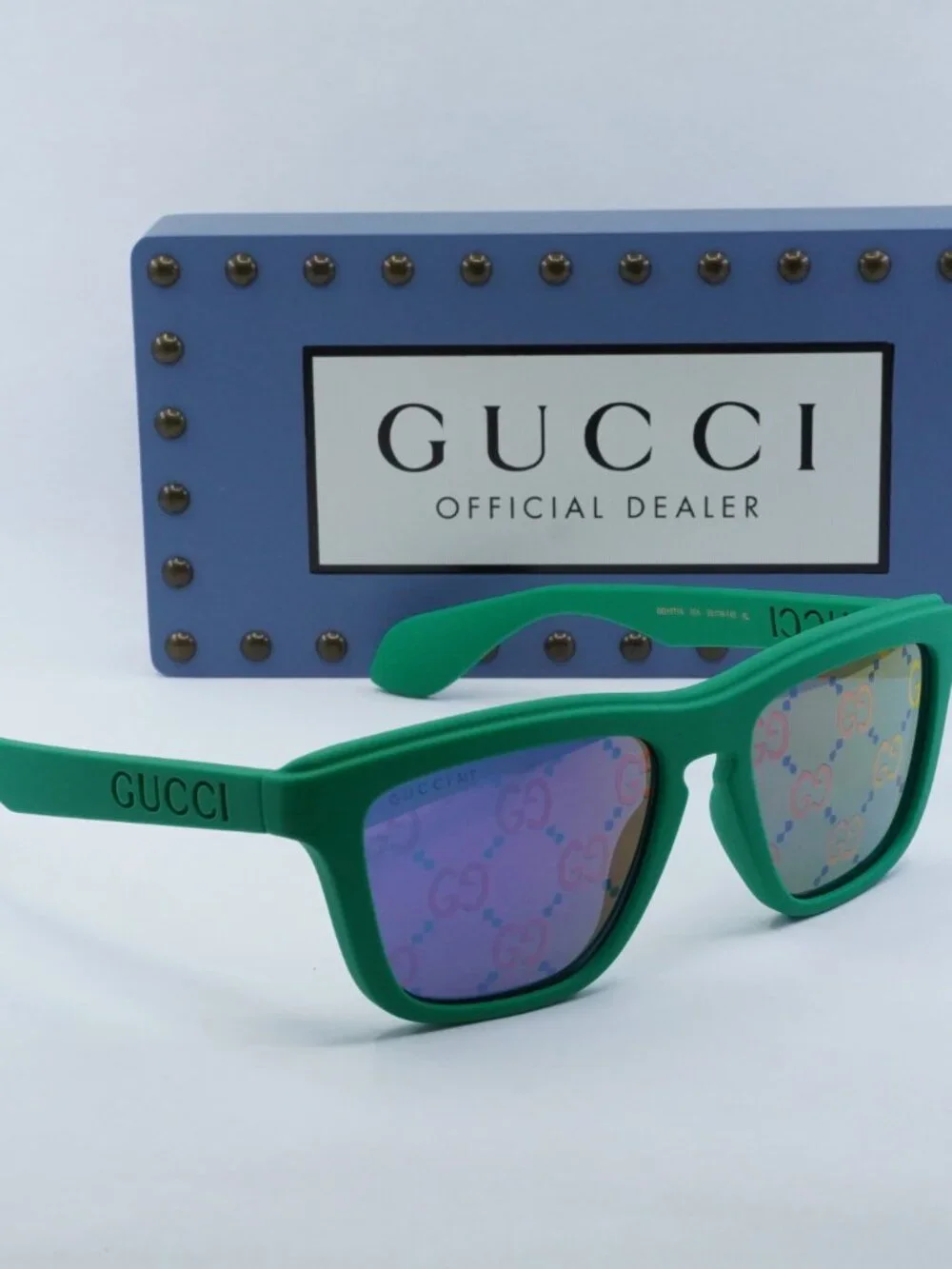 Gucci GG1571S 004 Women Square Sunglasses - Green / Blue